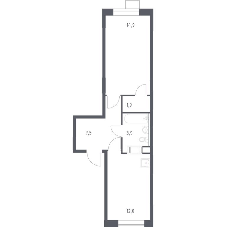 Apartment Sale, 40.2 sq. m. at Tsvetochnye Poliany, kvartal № 23, Filimonkovskoye Municipal Formation, Moscow, Russia #1