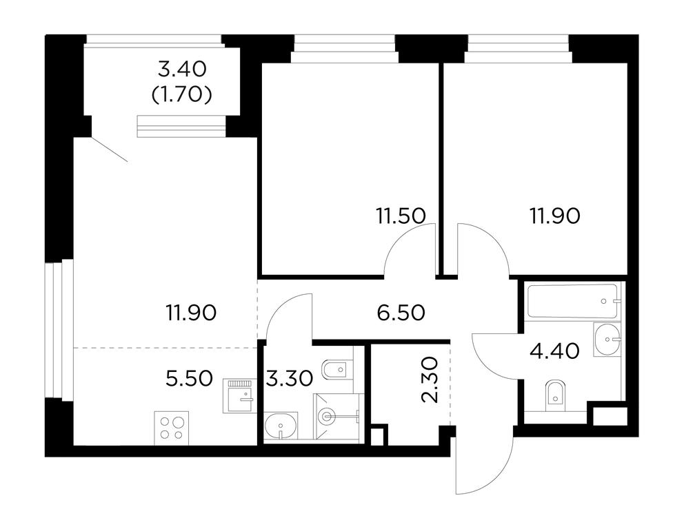 2-BD Apartment Sale, 59 sq. m. at Belyi Grad, Tsentralnaya Street, 1, Mytischi, Moscow Region, Russia #1 2-BD Apartment Sale, 59 sq. m. at Belyi Grad, Tsentralnaya Street, 1, Mytischi, Moscow Region, Russia #1