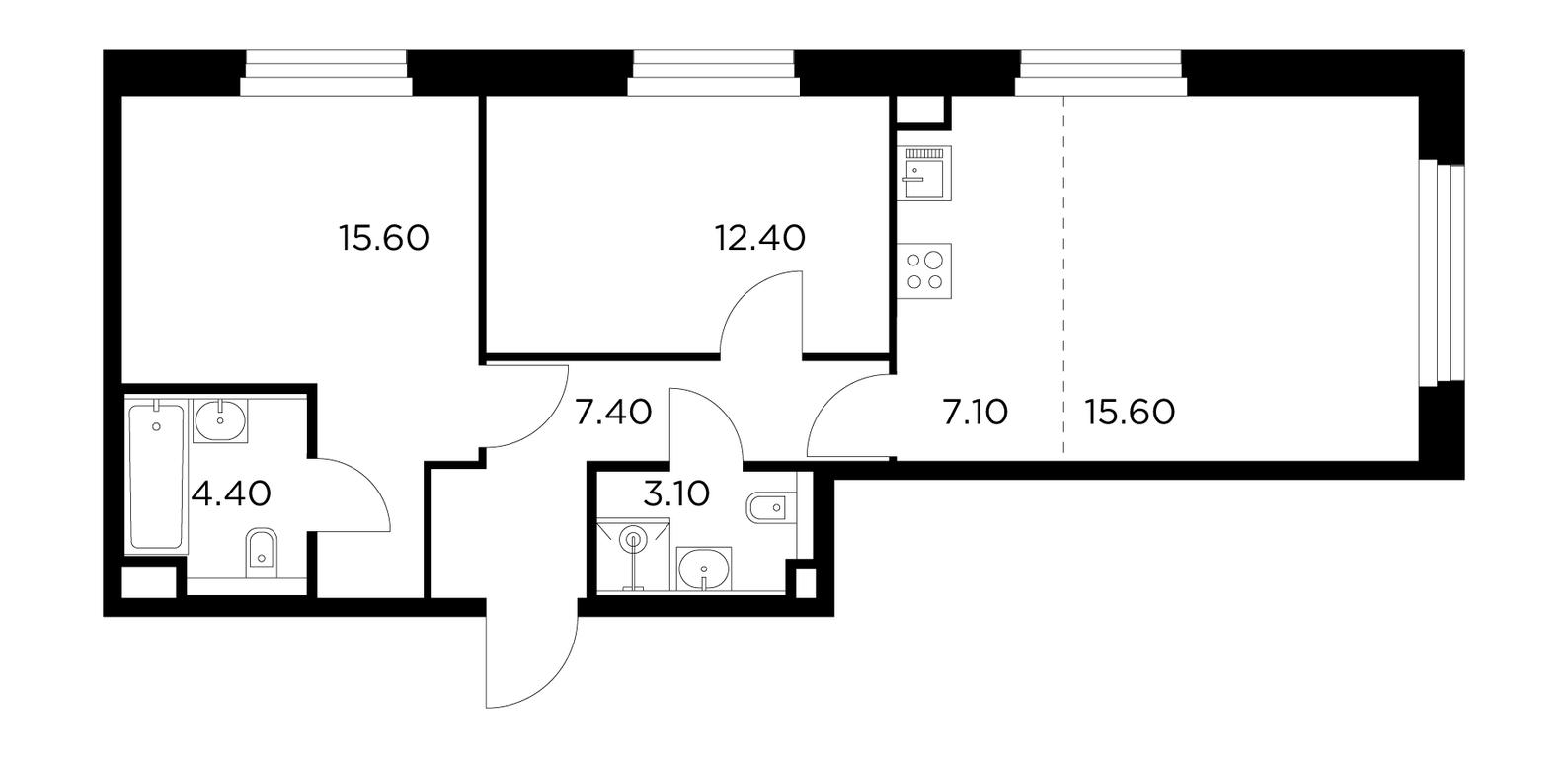 2-BD Apartment Sale, 65.6 sq. m. at Belyi Grad, Tsentralnaya Street, 1, Mytischi, Moscow Region, Russia #1 2-BD Apartment Sale, 65.6 sq. m. at Belyi Grad, Tsentralnaya Street, 1, Mytischi, Moscow Region, Russia #1