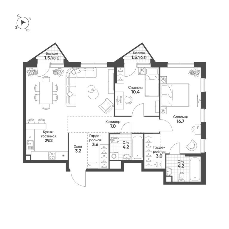 3-BD Apartment Sale, 82.5 sq. m. at Sokolinn Park, 3rd Grazhdanskaya Street, 1, Moscow, Russia #1 3-BD Apartment Sale, 82.5 sq. m. at Sokolinn Park, 3rd Grazhdanskaya Street, 1, Moscow, Russia #1