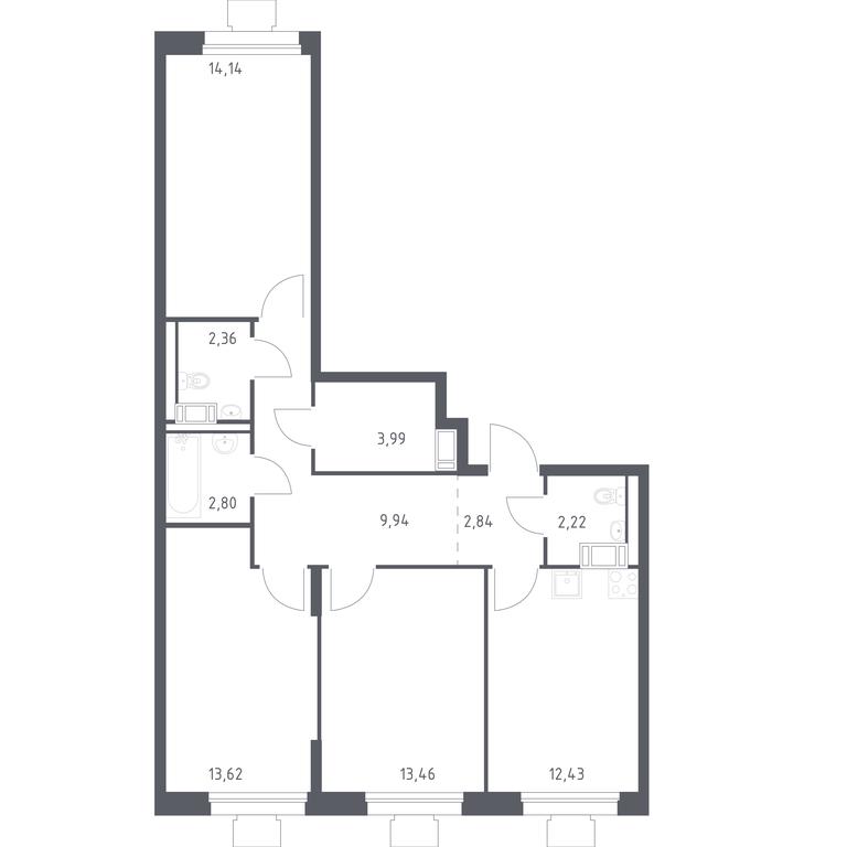 2-BD Apartment Sale, 76.4平方米 at Tomilino Park, 1-y kvartal, posyolok Zhilino-1, Lubertsy City District, Moscow Region, Russia #1 2-BD Apartment Sale, 76.4平方米 at Tomilino Park, 1-y kvartal, posyolok Zhilino-1, Lubertsy City District, Moscow Region, Russia #1