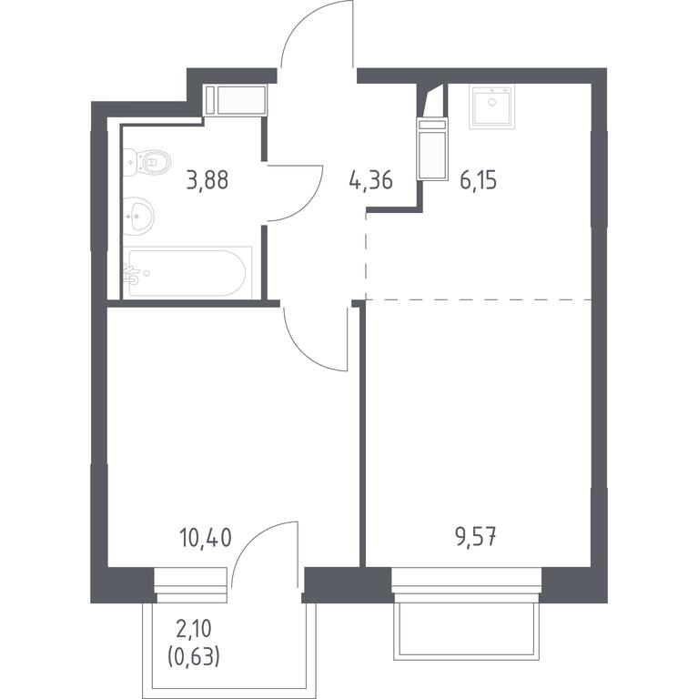 Apartment Sale, 34.6 sq. m. at Tomilino Park, 1-y kvartal, posyolok Zhilino-1, Lubertsy City District, Moscow Region, Russia #1 Apartment Sale, 34.6 sq. m. at Tomilino Park, 1-y kvartal, posyolok Zhilino-1, Lubertsy City District, Moscow Region, Russia #1