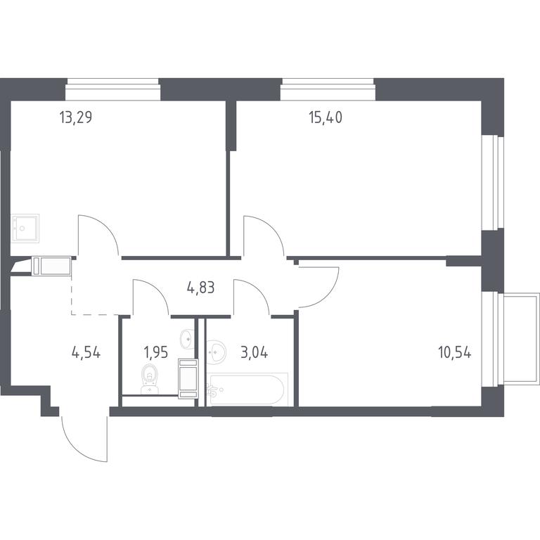 1-BD Apartment Sale, 53.4 sq. m. at Tomilino Park, 1-y kvartal, posyolok Zhilino-1, Lubertsy City District, Moscow Region, Russia #1 1-BD Apartment Sale, 53.4 sq. m. at Tomilino Park, 1-y kvartal, posyolok Zhilino-1, Lubertsy City District, Moscow Region, Russia #1