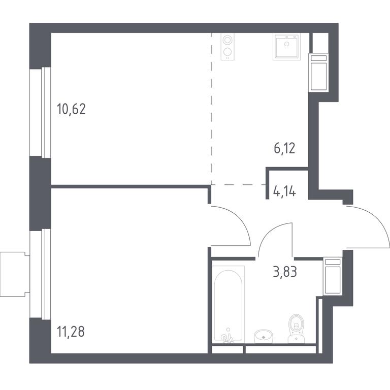 Apartment Sale, 35.4 sq. m. at Tomilino Park, 1-y kvartal, posyolok Zhilino-1, Lubertsy City District, Moscow Region, Russia #1