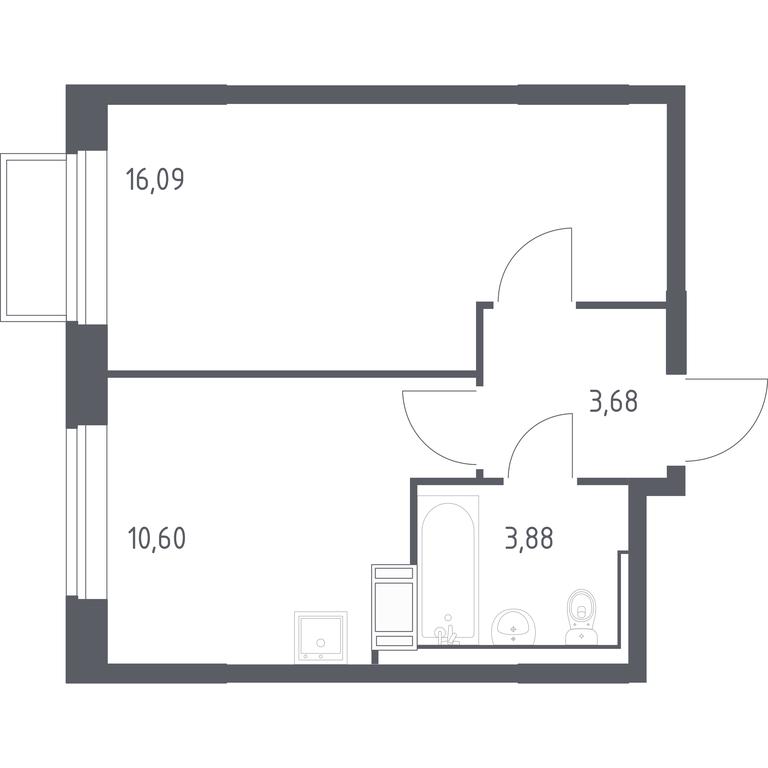 Apartment Sale, 33.8 sq. m. at Tomilino Park, 1-y kvartal, posyolok Zhilino-1, Lubertsy City District, Moscow Region, Russia #1