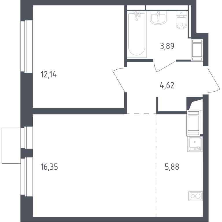 Apartment Sale, 42.6平方米 at Piatnitskie Luga, Pyatnitskoye Highway, 2, derevnya Yurlovo, Solnechnogorsk City District, Moscow Region, Russia #1