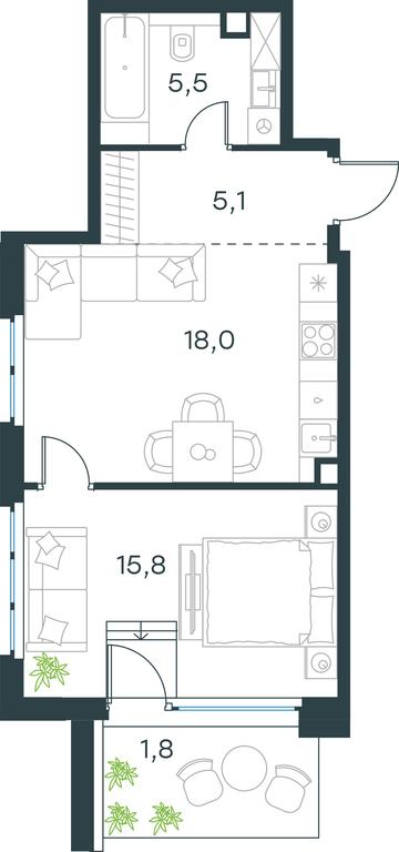 Apartment Sale, 46.2 sq. m. at Level Yzhnoportovaya, Yuzhnoportovaya Street, 28Ас17, Moscow, Russia #1 Apartment Sale, 46.2 sq. m. at Level Yzhnoportovaya, Yuzhnoportovaya Street, 28Ас17, Moscow, Russia #1