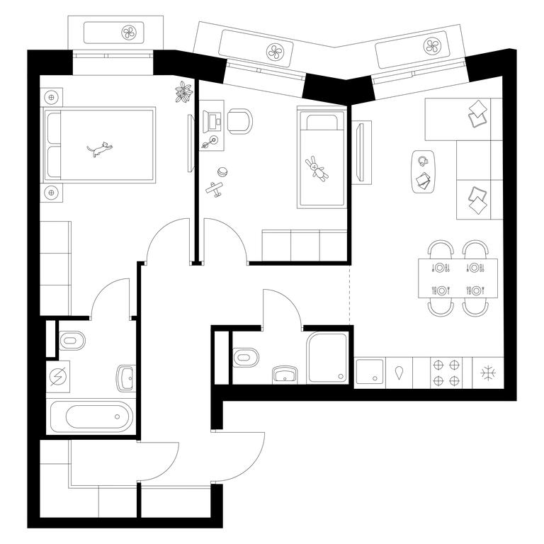 2-BD Apartment Sale, 54.9 sq. m. at Salarevo Park, Salaryevskaya Street, 8к1, Moskovskiy Settlement, Moscow, Russia #1