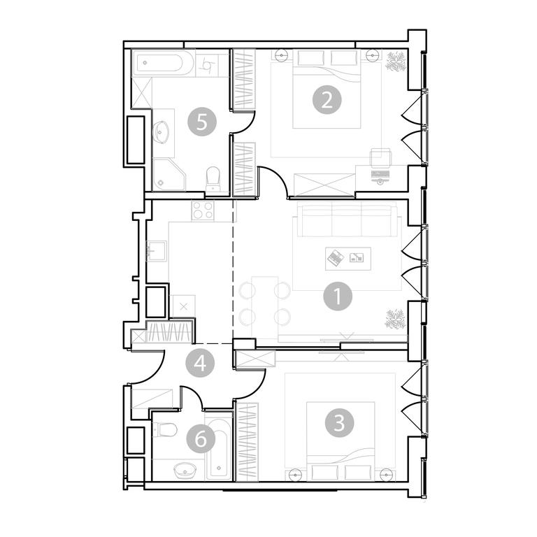 2-BD Apartment Sale, 79.84 sq. m. at EvoPark Sokolniki, Poteshnaya Street, Moscow, Russia #1 2-BD Apartment Sale, 79.84 sq. m. at EvoPark Sokolniki, Poteshnaya Street, Moscow, Russia #1