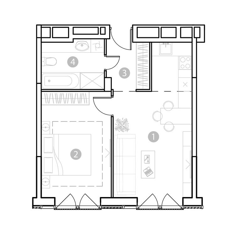 1-BD Apartment Sale, 45.94 sq. m. at EvoPark Sokolniki, Poteshnaya Street, Moscow, Russia #2 1-BD Apartment Sale, 45.94 sq. m. at EvoPark Sokolniki, Poteshnaya Street, Moscow, Russia #2