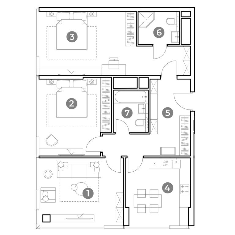 2-BD Apartment Sale, 89平方米 at Nametkin Tower, Namyotkina Street, 10А, Moscow, Russia #1 2-BD Apartment Sale, 89平方米 at Nametkin Tower, Namyotkina Street, 10А, Moscow, Russia #1