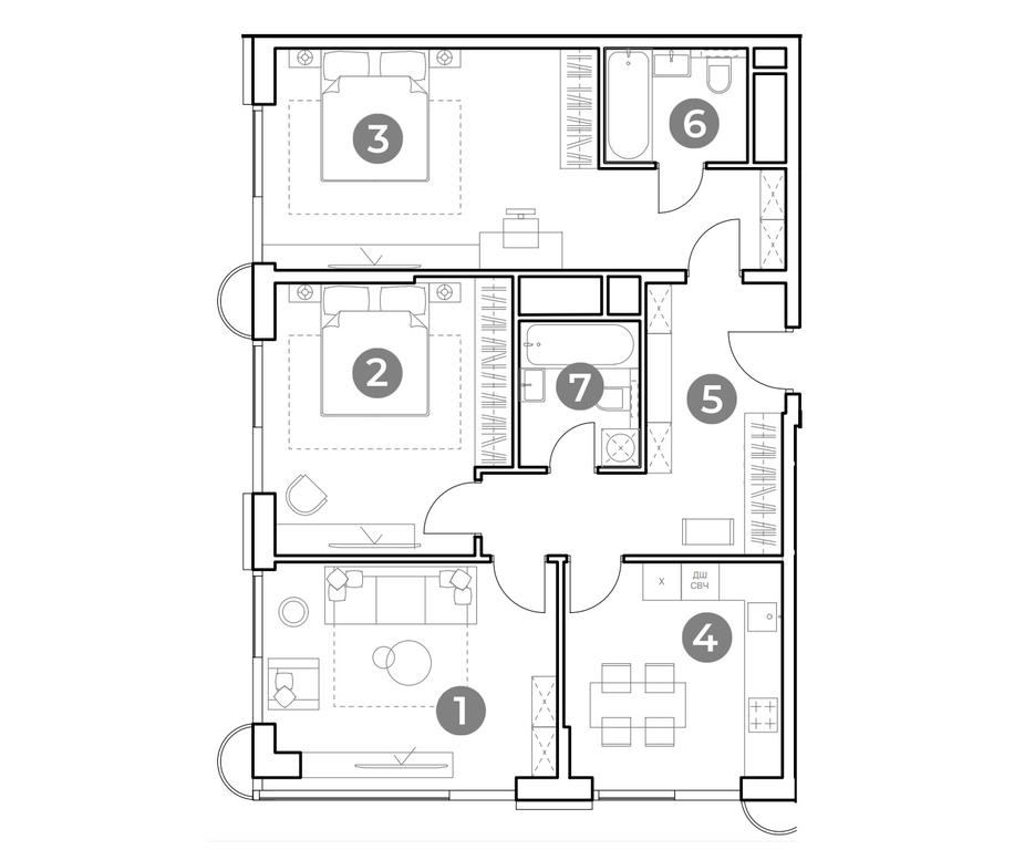 2-BD Apartment Sale, 89平方米 at Nametkin Tower, Namyotkina Street, 10А, Moscow, Russia #2 2-BD Apartment Sale, 89平方米 at Nametkin Tower, Namyotkina Street, 10А, Moscow, Russia #2