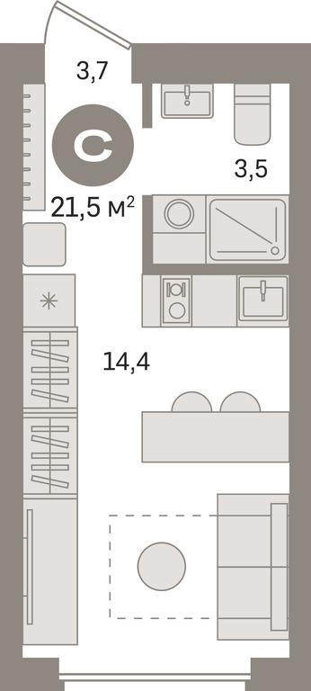 Apartment Sale, 21.5平方米 at Pervy kvartal, Kalinovaya ulitsa, derevnya Sapronovo, Leninskiy City District, Moscow Region, Russia #1 Apartment Sale, 21.5平方米 at Pervy kvartal, Kalinovaya ulitsa, derevnya Sapronovo, Leninskiy City District, Moscow Region, Russia #1