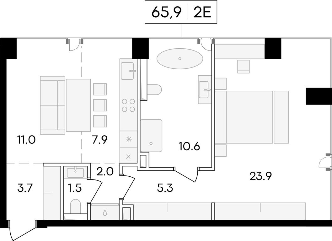 1-BD Apartment Sale, 65.9 sq. m. at Life Time, Sergeya Makeyeva Street, вл11/9с1-10, Moscow, Russia #1 1-BD Apartment Sale, 65.9 sq. m. at Life Time, Sergeya Makeyeva Street, вл11/9с1-10, Moscow, Russia #1
