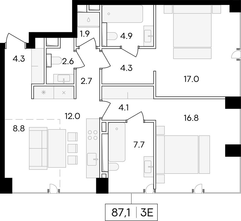 Продажа 1-комн. квартиры, 87,5 м² в ЖК «Роскошный квартал LIFE TIME (ЛАЙФ ТАЙМ)», улица Сергея Макеева, вл11/9с1-10, Москва, Россия #1 Продажа 1-комн. квартиры, 87,5 м² в ЖК «Роскошный квартал LIFE TIME (ЛАЙФ ТАЙМ)», улица Сергея Макеева, вл11/9с1-10, Москва, Россия #1