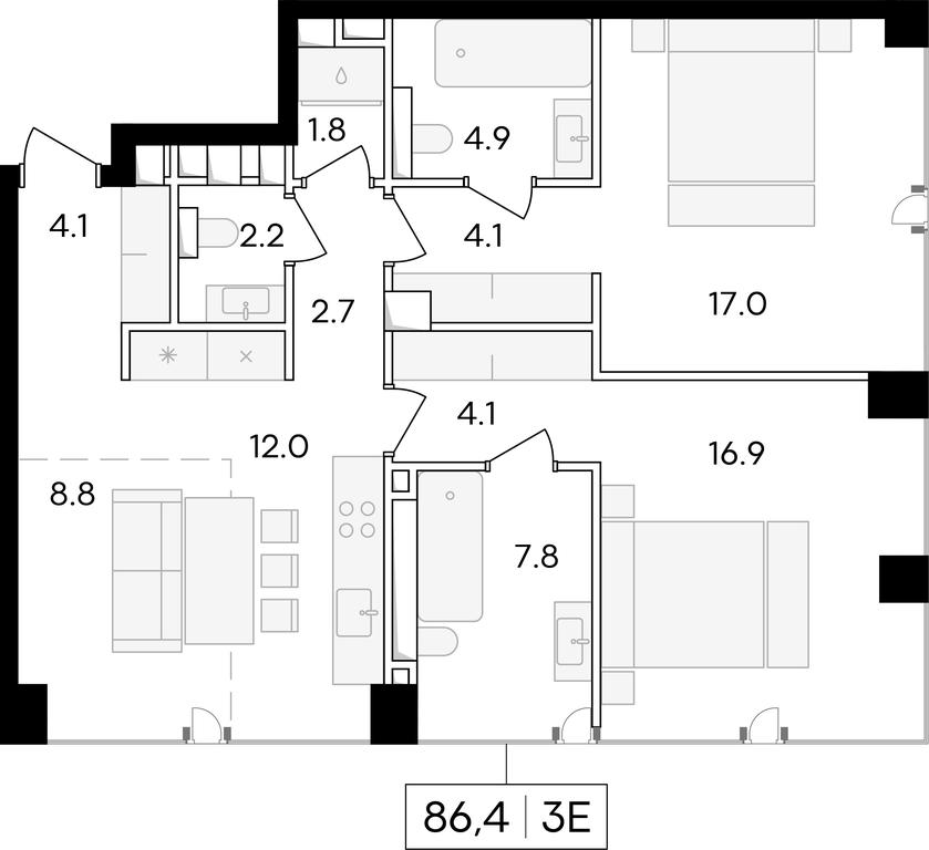 Продажа 1-комн. квартиры, 86,4 м² в ЖК «Роскошный квартал LIFE TIME (ЛАЙФ ТАЙМ)», улица Сергея Макеева, вл11/9с1-10, Москва, Россия #1 Продажа 1-комн. квартиры, 86,4 м² в ЖК «Роскошный квартал LIFE TIME (ЛАЙФ ТАЙМ)», улица Сергея Макеева, вл11/9с1-10, Москва, Россия #1