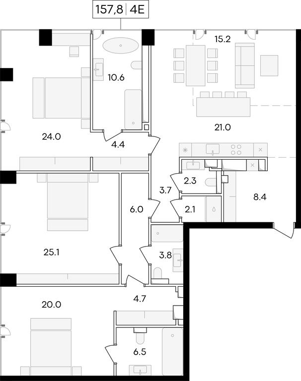 4-BD Apartment Sale, 158.2平方米 at Life Time, Sergeya Makeyeva Street, вл11/9с1-10, Moscow, Russia #1 4-BD Apartment Sale, 158.2平方米 at Life Time, Sergeya Makeyeva Street, вл11/9с1-10, Moscow, Russia #1
