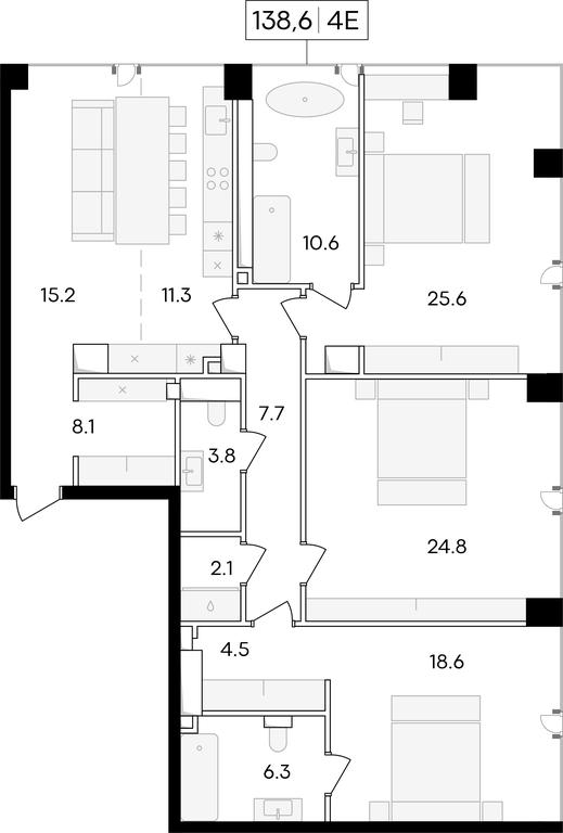 2-BD Apartment Sale, 139.3平方米 at Life Time, Sergeya Makeyeva Street, вл11/9с1-10, Moscow, Russia #1 2-BD Apartment Sale, 139.3平方米 at Life Time, Sergeya Makeyeva Street, вл11/9с1-10, Moscow, Russia #1