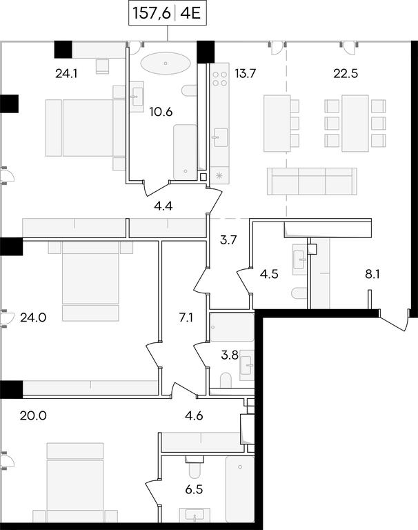 5-BD Apartment Sale, 198.9平方米 at Life Time, Sergeya Makeyeva Street, вл11/9с1-10, Moscow, Russia #1 5-BD Apartment Sale, 198.9平方米 at Life Time, Sergeya Makeyeva Street, вл11/9с1-10, Moscow, Russia #1