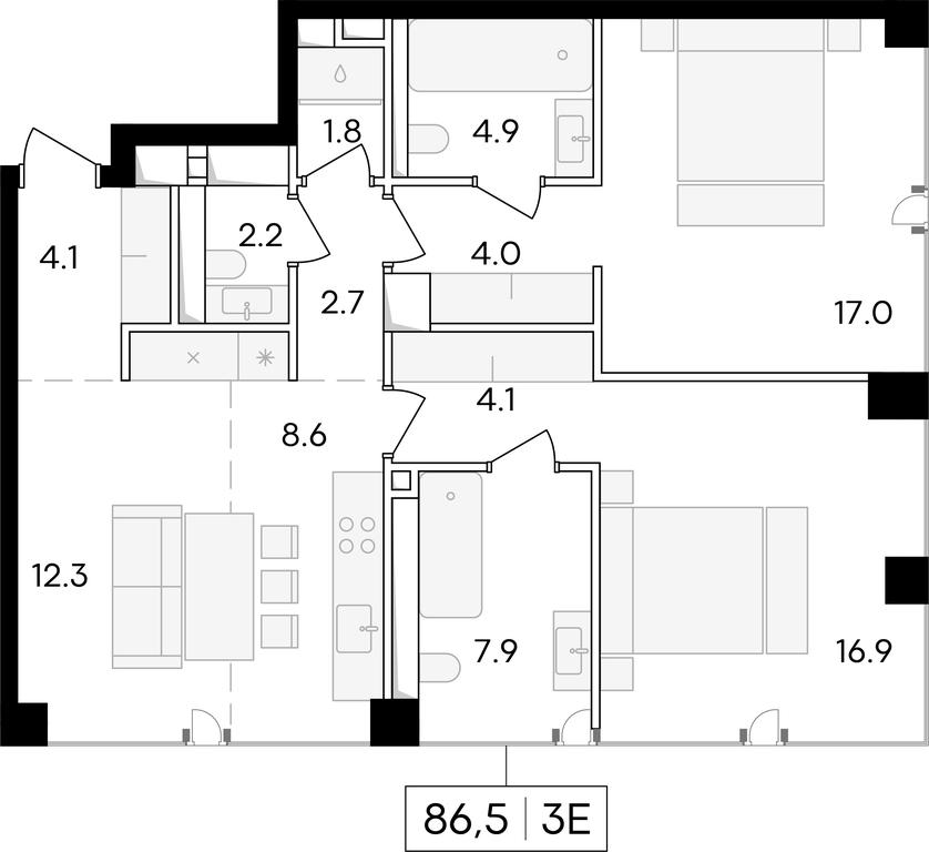 Продажа 1-комн. квартиры, 86,9 м² в ЖК «Роскошный квартал LIFE TIME (ЛАЙФ ТАЙМ)», улица Сергея Макеева, вл11/9с1-10, Москва, Россия #1 Продажа 1-комн. квартиры, 86,9 м² в ЖК «Роскошный квартал LIFE TIME (ЛАЙФ ТАЙМ)», улица Сергея Макеева, вл11/9с1-10, Москва, Россия #1