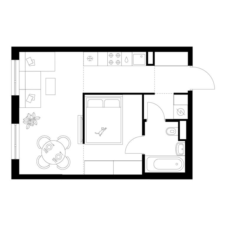 1-BD Apartment Sale, 34.3平方米 at Kavkazskiy Bulvar 51, Kavkazsky Boulevard, 51с3, Moscow, Russia #1