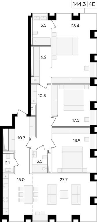 4-BD Apartment Sale, 148.5平方米 at Life Time, Sergeya Makeyeva Street, вл11/9с1-10, Moscow, Russia #1 4-BD Apartment Sale, 148.5平方米 at Life Time, Sergeya Makeyeva Street, вл11/9с1-10, Moscow, Russia #1