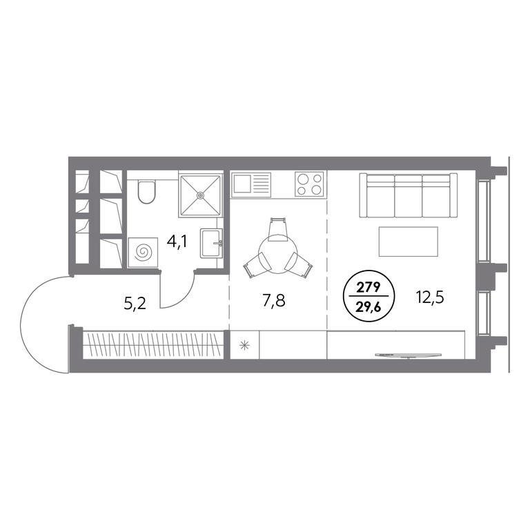 1-BD Apartment Sale, 29.6平方米 at Dom56, Fridrikha Engelsa Street, 56с1, Moscow, Russia #1 1-BD Apartment Sale, 29.6平方米 at Dom56, Fridrikha Engelsa Street, 56с1, Moscow, Russia #1
