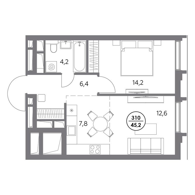 Продажа 2-комн. квартиры, 45,2 м² в ЖК «Дом56», улица Фридриха Энгельса, 56с1, Москва, Россия #1 Продажа 2-комн. квартиры, 45,2 м² в ЖК «Дом56», улица Фридриха Энгельса, 56с1, Москва, Россия #1