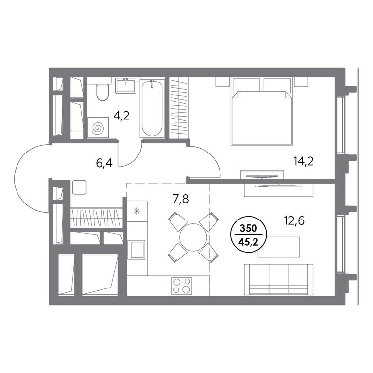 Продажа 2-комн. квартиры, 45,2 м² в ЖК «Дом56», улица Фридриха Энгельса, 56с1, Москва, Россия #1 Продажа 2-комн. квартиры, 45,2 м² в ЖК «Дом56», улица Фридриха Энгельса, 56с1, Москва, Россия #1