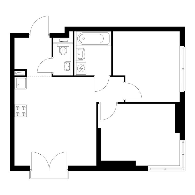 2-BD Apartment Sale, 49 sq. m. at Holland Park, Volokolamskoye Highway, 71/13к1, Moscow, Russia #1
