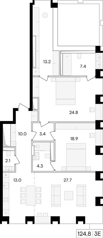 3-BD Apartment Sale, 129.9 sq. m. at Life Time, Sergeya Makeyeva Street, вл11/9с1-10, Moscow, Russia #1 3-BD Apartment Sale, 129.9 sq. m. at Life Time, Sergeya Makeyeva Street, вл11/9с1-10, Moscow, Russia #1