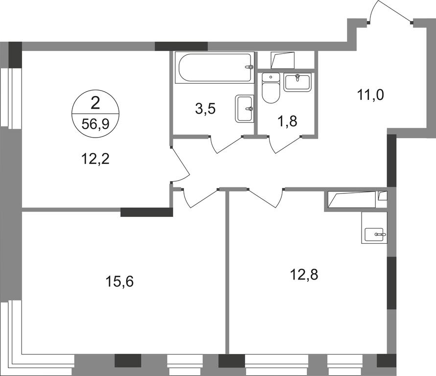 2-BD Apartment Sale, 56.9 sq. m. at Pervyi Moskovskiy, ulitsa Bianki, 1, Moskovskiy, Moscow, Russia #1 2-BD Apartment Sale, 56.9 sq. m. at Pervyi Moskovskiy, ulitsa Bianki, 1, Moskovskiy, Moscow, Russia #1