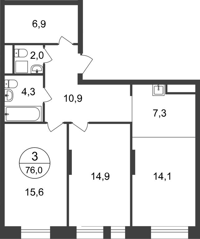 3-BD Apartment Sale, 76平方米 at Pervyi Moskovskiy, ulitsa Bianki, 1, Moskovskiy, Moscow, Russia #1 3-BD Apartment Sale, 76平方米 at Pervyi Moskovskiy, ulitsa Bianki, 1, Moskovskiy, Moscow, Russia #1