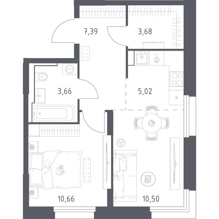 Apartment Sale, 40.91 sq. m. at Kvartal Strogino, zhiloy kompleks Kvartal Strogino, Krasnogorsk, Moscow Region, Russia #1