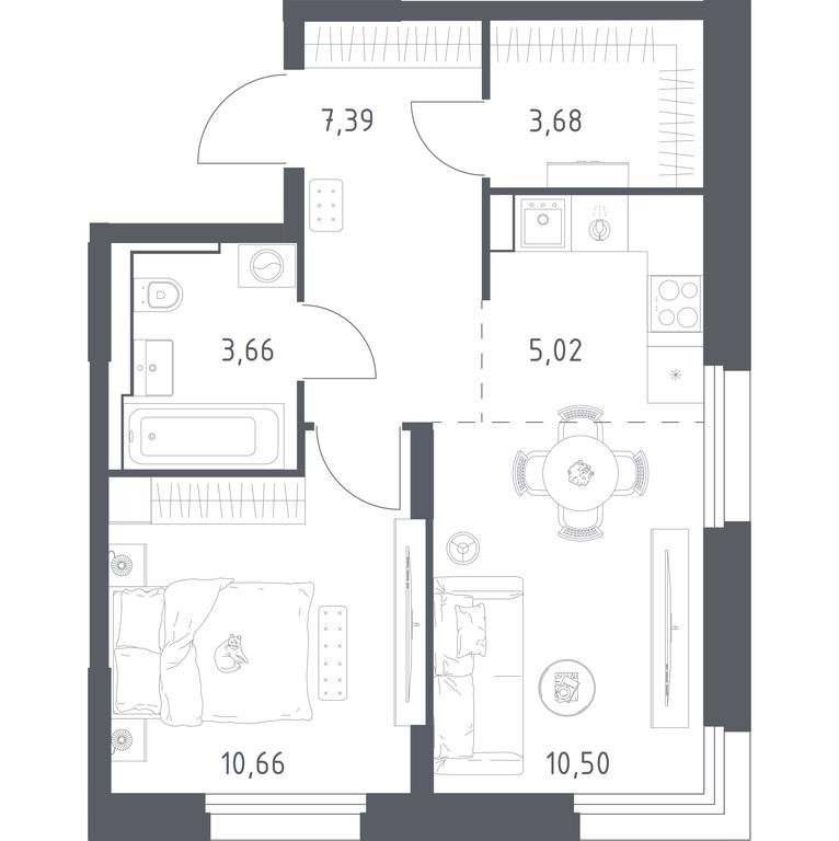 Apartment Sale, 40.91 sq. m. at Kvartal Strogino, zhiloy kompleks Kvartal Strogino, Krasnogorsk, Moscow Region, Russia #2