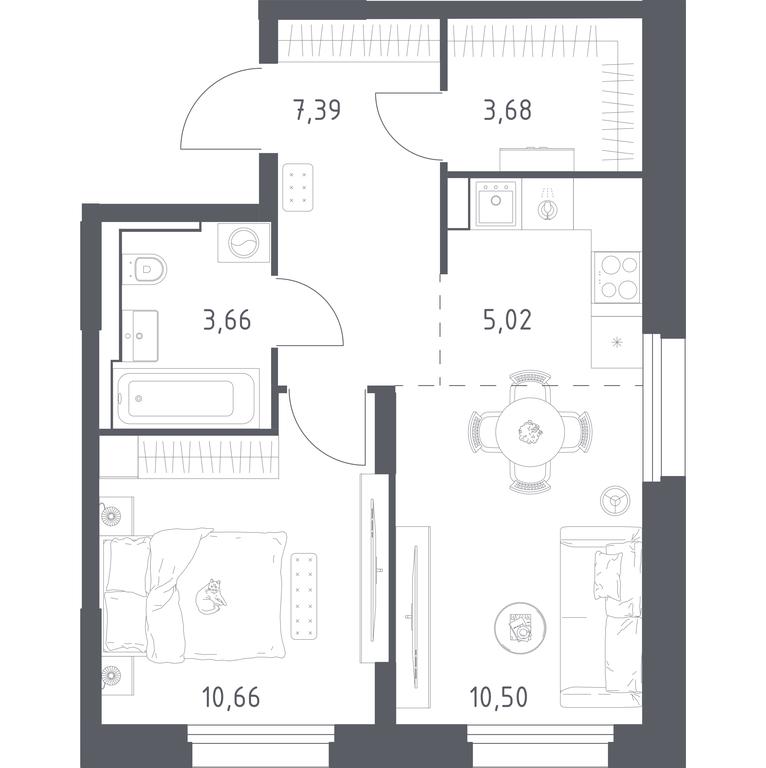 Apartment Sale, 40.91 sq. m. at Kvartal Strogino, zhiloy kompleks Kvartal Strogino, Krasnogorsk, Moscow Region, Russia #1
