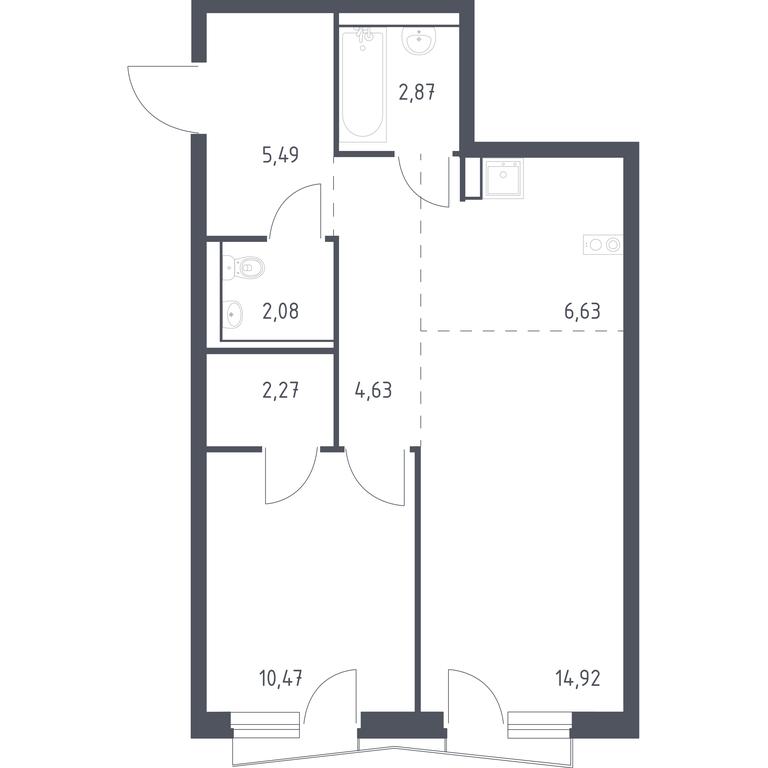 Apartment Sale, 48.5平方米 at Kvartal Aviatorov, ulitsa Koldunova, Aviatorov Microdistrict, Balashikha, Moscow Region, Russia #1