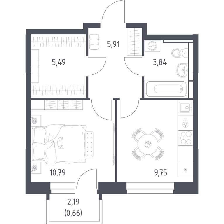 Apartment Sale, 36.44 sq. m. at Novoe Vidnoe, Kalinovka Village, Leninskiy City District, Moscow Region, Russia #1 Apartment Sale, 36.44 sq. m. at Novoe Vidnoe, Kalinovka Village, Leninskiy City District, Moscow Region, Russia #1