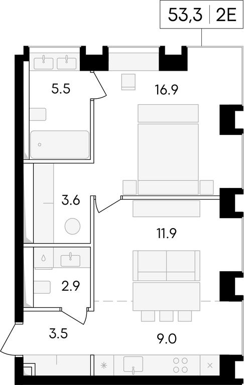 1-BD Apartment Sale, 55.1 sq. m. at Life Time, Sergeya Makeyeva Street, вл11/9с1-10, Moscow, Russia #1 1-BD Apartment Sale, 55.1 sq. m. at Life Time, Sergeya Makeyeva Street, вл11/9с1-10, Moscow, Russia #1