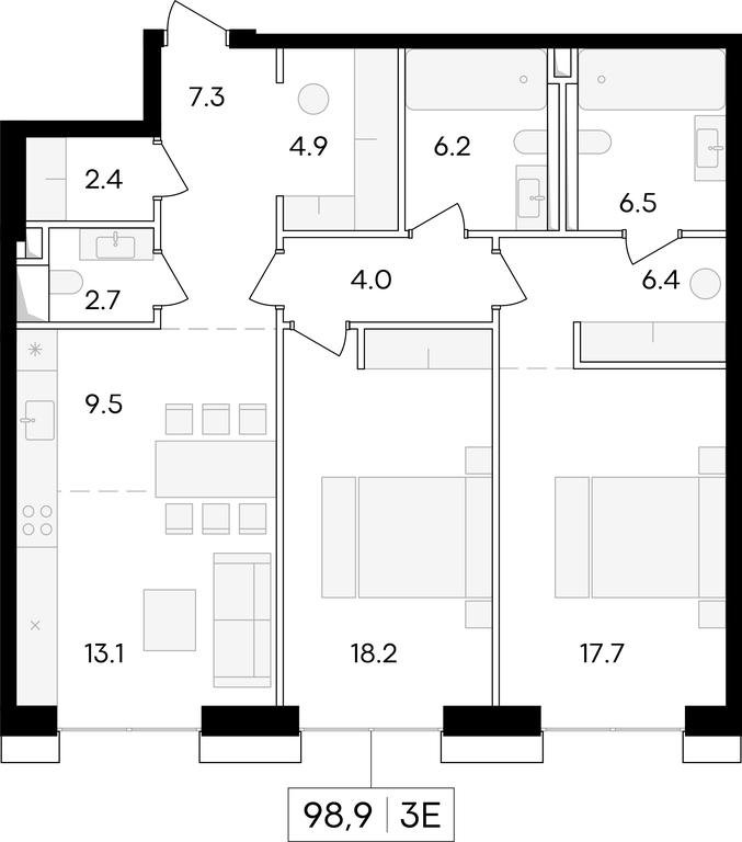 Продажа 1-комн. квартиры, 99,7 м² в ЖК «Роскошный квартал LIFE TIME (ЛАЙФ ТАЙМ)», улица Сергея Макеева, вл11/9с1-10, Москва, Россия #1 Продажа 1-комн. квартиры, 99,7 м² в ЖК «Роскошный квартал LIFE TIME (ЛАЙФ ТАЙМ)», улица Сергея Макеева, вл11/9с1-10, Москва, Россия #1