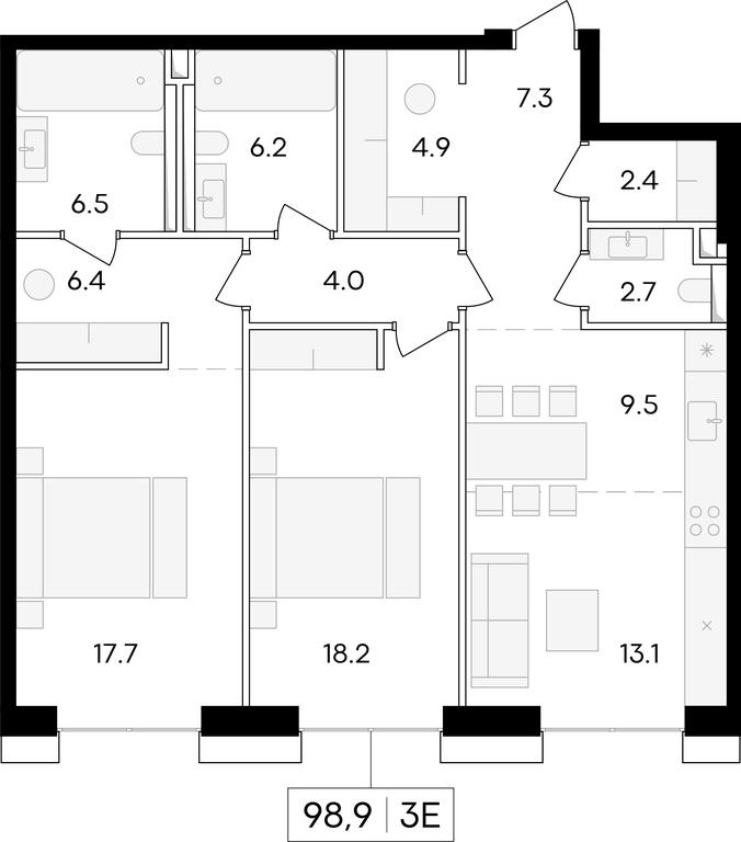Продажа 1-комн. квартиры, 99,8 м² в ЖК «Роскошный квартал LIFE TIME (ЛАЙФ ТАЙМ)», улица Сергея Макеева, вл11/9с1-10, Москва, Россия #1 Продажа 1-комн. квартиры, 99,8 м² в ЖК «Роскошный квартал LIFE TIME (ЛАЙФ ТАЙМ)», улица Сергея Макеева, вл11/9с1-10, Москва, Россия #1