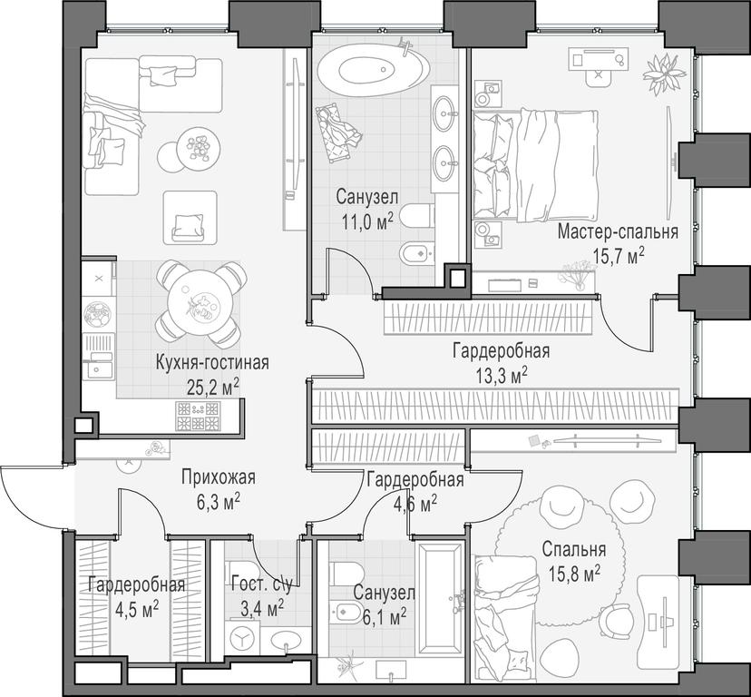 1-BD Apartment Sale, 106.6平方米 at Life Time, Sergeya Makeyeva Street, вл11/9с1-10, Moscow, Russia #1 1-BD Apartment Sale, 106.6平方米 at Life Time, Sergeya Makeyeva Street, вл11/9с1-10, Moscow, Russia #1