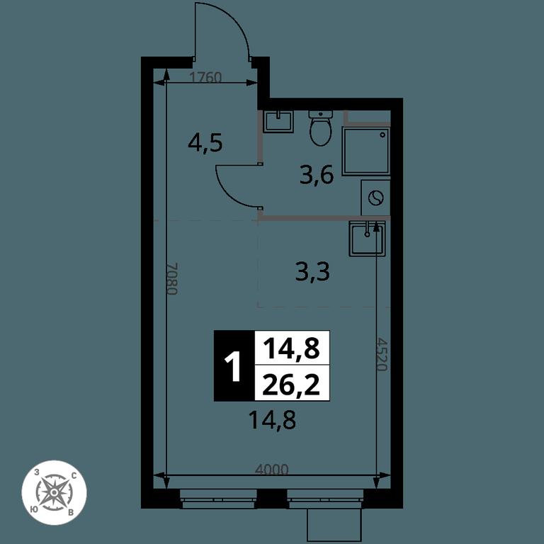 Apartment Sale, 26.2 sq. m. at Pervy Donskoj, zhiloy mikrorayon Sapronovo, derevnya Sapronovo, Leninskiy City District, Moscow Region, Russia #2 Apartment Sale, 26.2 sq. m. at Pervy Donskoj, zhiloy mikrorayon Sapronovo, derevnya Sapronovo, Leninskiy City District, Moscow Region, Russia #2