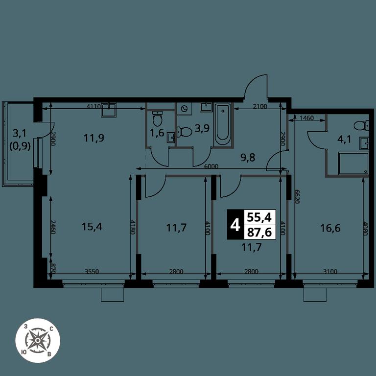 4-BD Apartment Sale, 87.6 sq. m. at Pervy Donskoj, zhiloy mikrorayon Sapronovo, derevnya Sapronovo, Leninskiy City District, Moscow Region, Russia #2 4-BD Apartment Sale, 87.6 sq. m. at Pervy Donskoj, zhiloy mikrorayon Sapronovo, derevnya Sapronovo, Leninskiy City District, Moscow Region, Russia #2