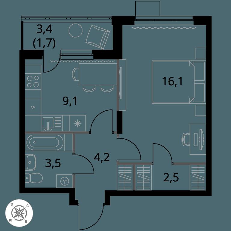 1-BD Apartment Sale, 37.1 sq. m. at Pervy Donskoj, zhiloy mikrorayon Sapronovo, derevnya Sapronovo, Leninskiy City District, Moscow Region, Russia #1 1-BD Apartment Sale, 37.1 sq. m. at Pervy Donskoj, zhiloy mikrorayon Sapronovo, derevnya Sapronovo, Leninskiy City District, Moscow Region, Russia #1