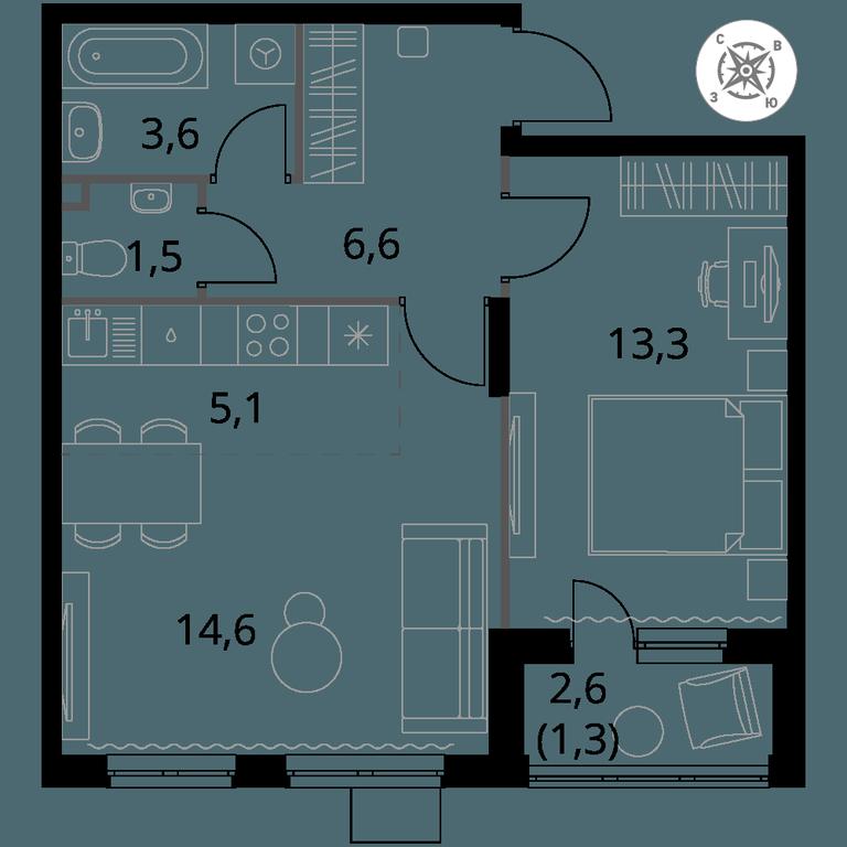 2-BD Apartment Sale, 46 sq. m. at Pervy Donskoj, zhiloy mikrorayon Sapronovo, derevnya Sapronovo, Leninskiy City District, Moscow Region, Russia #1 2-BD Apartment Sale, 46 sq. m. at Pervy Donskoj, zhiloy mikrorayon Sapronovo, derevnya Sapronovo, Leninskiy City District, Moscow Region, Russia #1