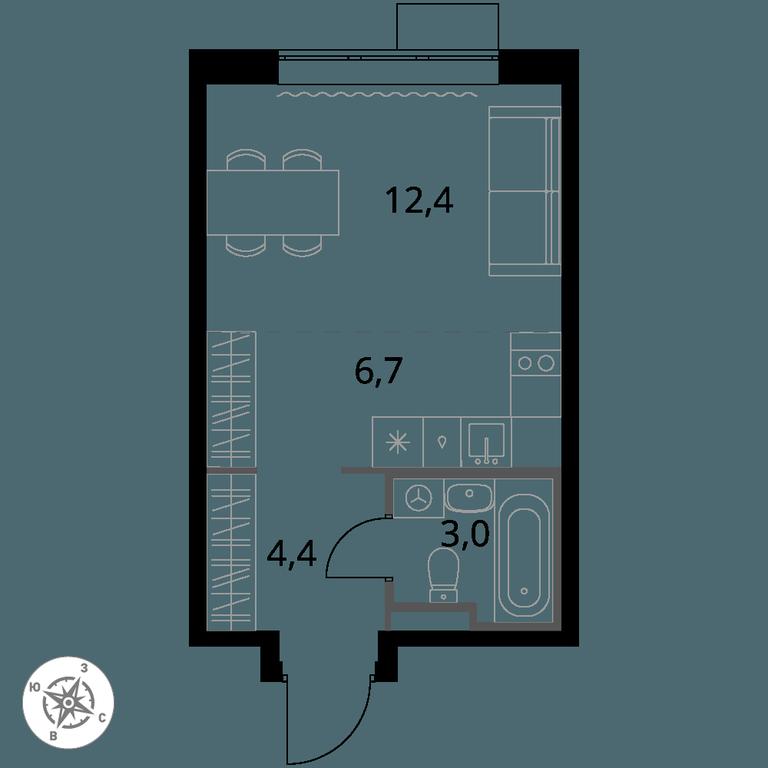Apartment Sale, 26.5 sq. m. at Pervy Donskoj, zhiloy mikrorayon Sapronovo, derevnya Sapronovo, Leninskiy City District, Moscow Region, Russia #1 Apartment Sale, 26.5 sq. m. at Pervy Donskoj, zhiloy mikrorayon Sapronovo, derevnya Sapronovo, Leninskiy City District, Moscow Region, Russia #1