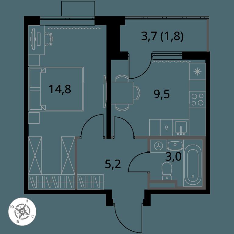 1-BD Apartment Sale, 34.3 sq. m. at Pervy Donskoj, zhiloy mikrorayon Sapronovo, derevnya Sapronovo, Leninskiy City District, Moscow Region, Russia #1 1-BD Apartment Sale, 34.3 sq. m. at Pervy Donskoj, zhiloy mikrorayon Sapronovo, derevnya Sapronovo, Leninskiy City District, Moscow Region, Russia #1