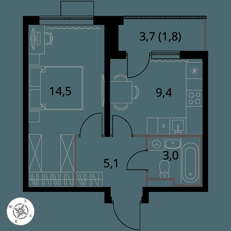 1-BD Apartment Sale, 33.8 sq. m. at Pervy Donskoj, zhiloy mikrorayon Sapronovo, derevnya Sapronovo, Leninskiy City District, Moscow Region, Russia #1 1-BD Apartment Sale, 33.8 sq. m. at Pervy Donskoj, zhiloy mikrorayon Sapronovo, derevnya Sapronovo, Leninskiy City District, Moscow Region, Russia #1