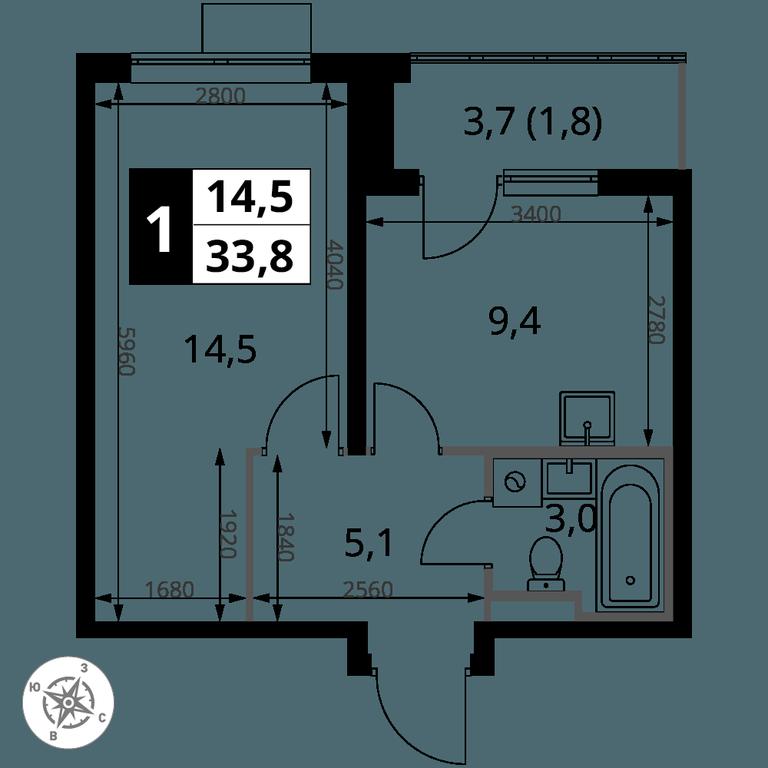 1-BD Apartment Sale, 33.8 sq. m. at Pervy Donskoj, zhiloy mikrorayon Sapronovo, derevnya Sapronovo, Leninskiy City District, Moscow Region, Russia #2 1-BD Apartment Sale, 33.8 sq. m. at Pervy Donskoj, zhiloy mikrorayon Sapronovo, derevnya Sapronovo, Leninskiy City District, Moscow Region, Russia #2
